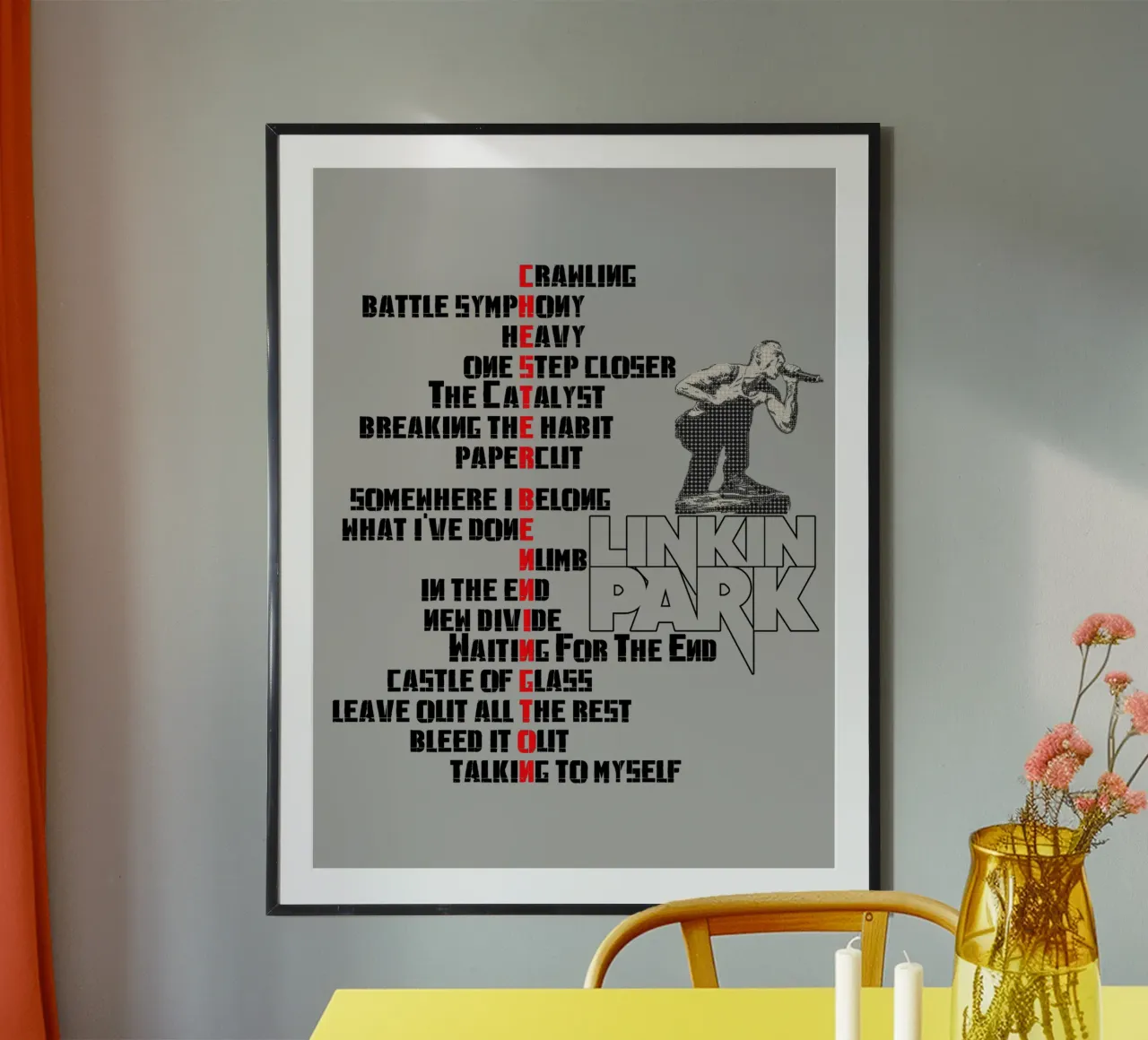 Raccolta di canzoni di successo di Chester Bennington poster da Gunawan Rb