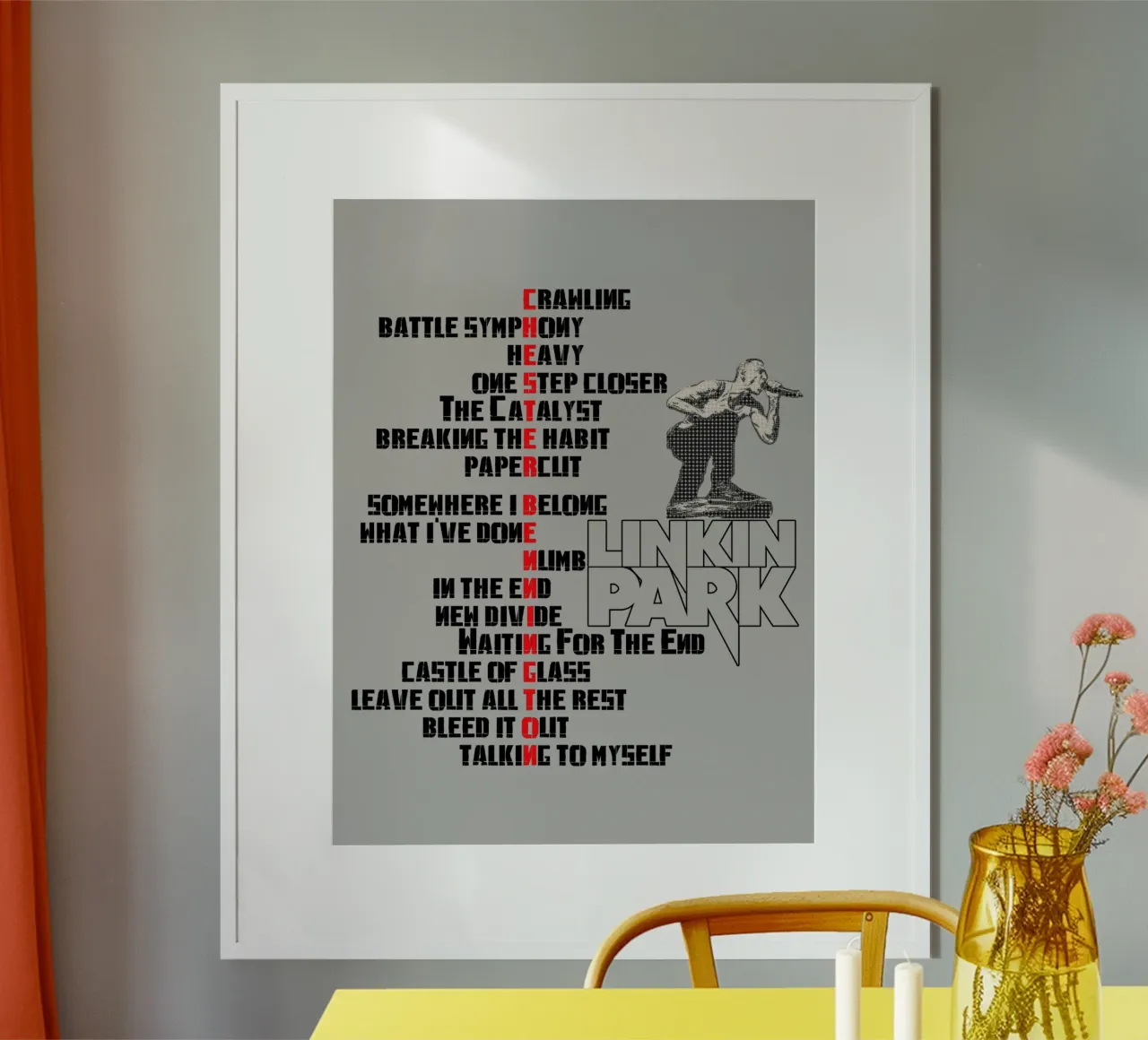 Raccolta di canzoni di successo di Chester Bennington poster da Gunawan Rb