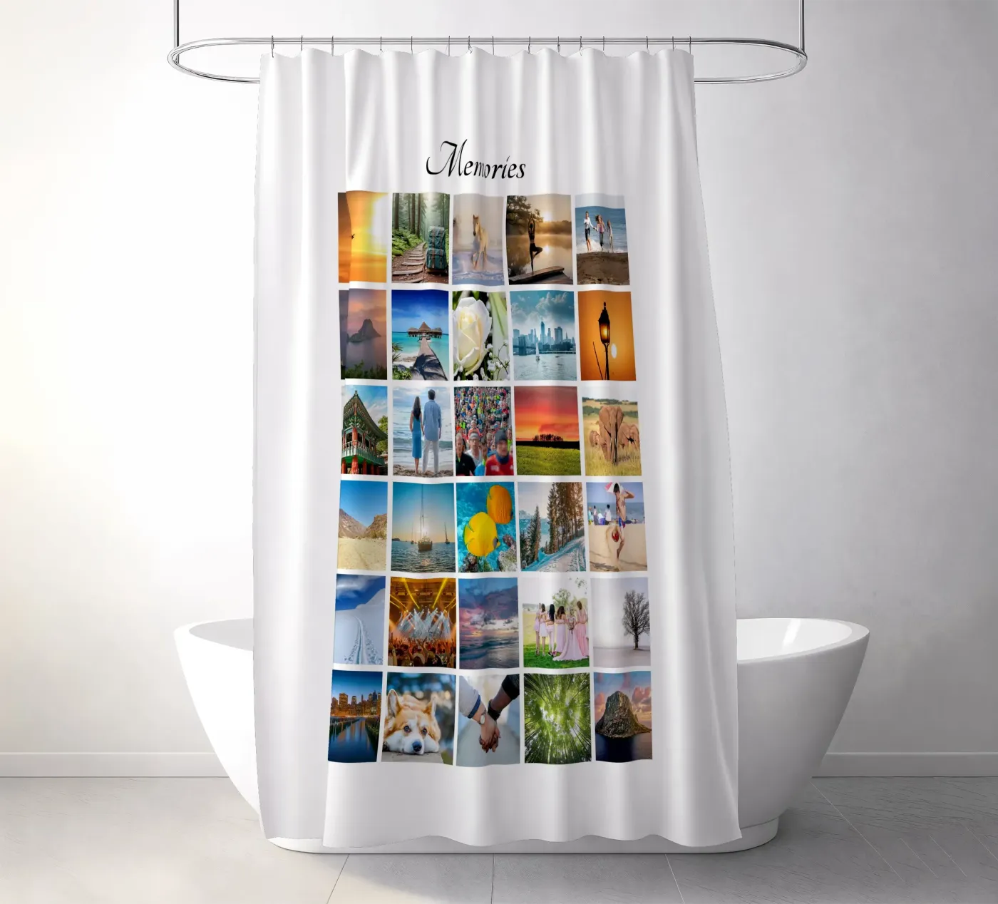 Foto Collage mit eigenen Fotos, Text anpassbar Duschvorhang von rb-Fotografie