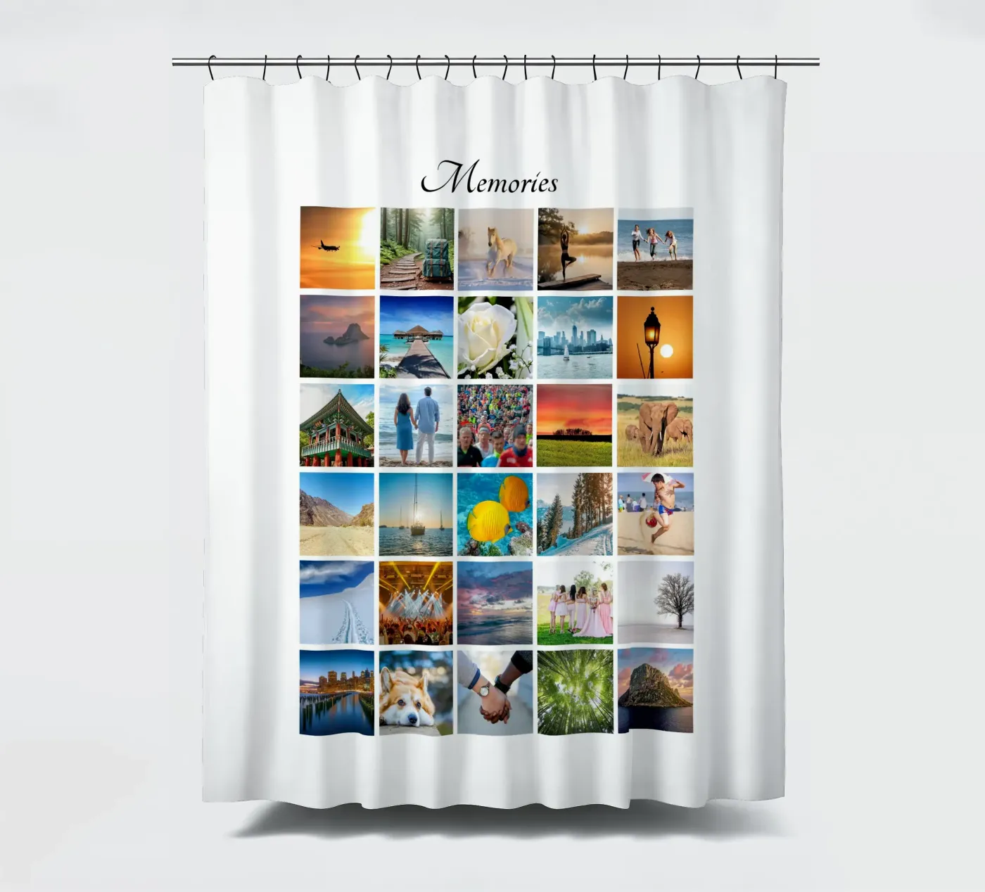 Foto Collage mit eigenen Fotos, Text anpassbar Duschvorhang von rb-Fotografie