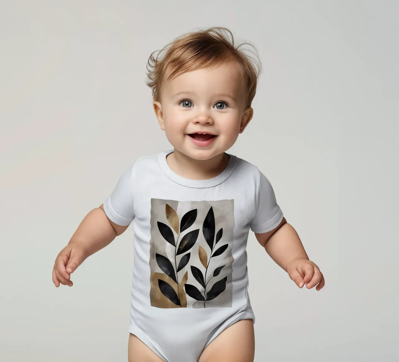 Foglie d'oro body neonato maniche corte da Artistic-shop