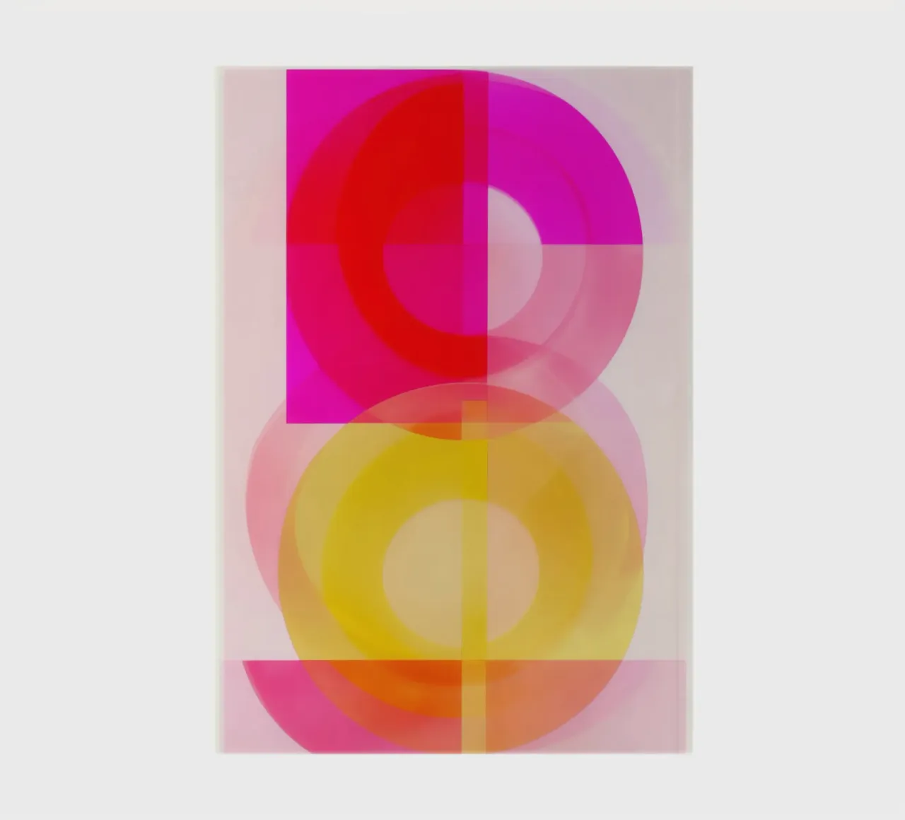 Semi-transparent colour circles in resonance | Abstract painting notebook by Autofocus