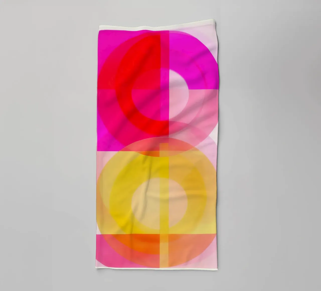 Semi-transparent colour circles in resonance | Abstract painting towel by Autofocus