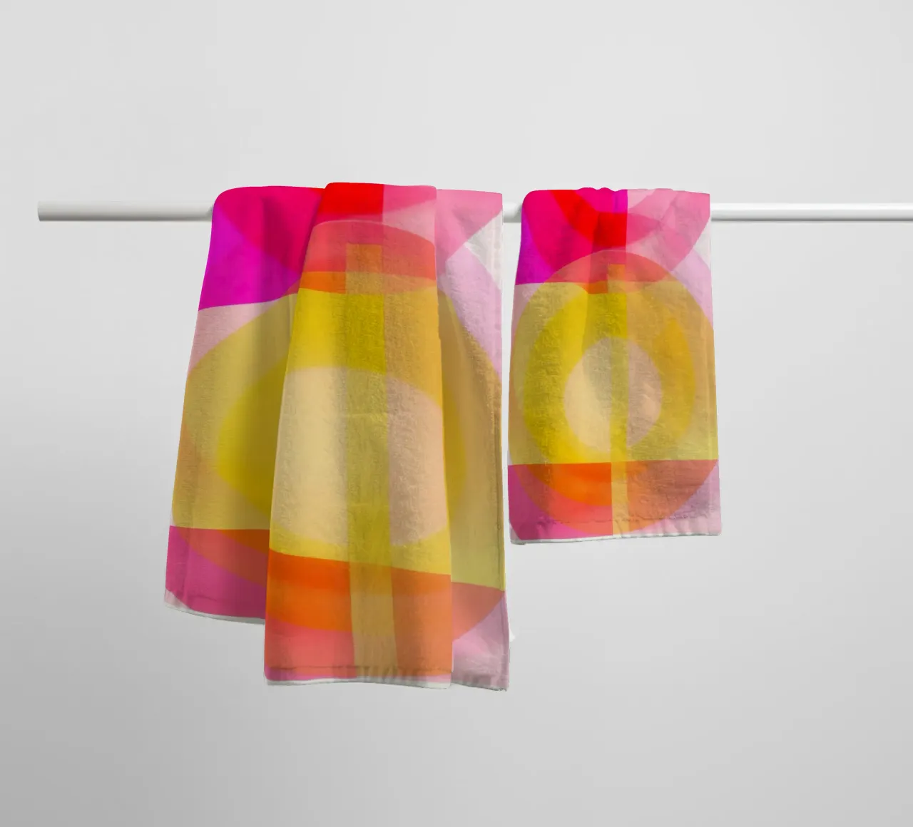 Semi-transparent colour circles in resonance | Abstract painting towel by Autofocus