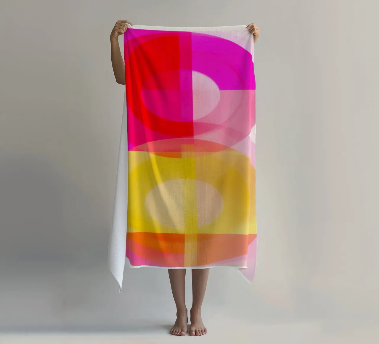 Cerchi di colore semitrasparenti in risonanza | Pittura astratta telo mare da Autofocus