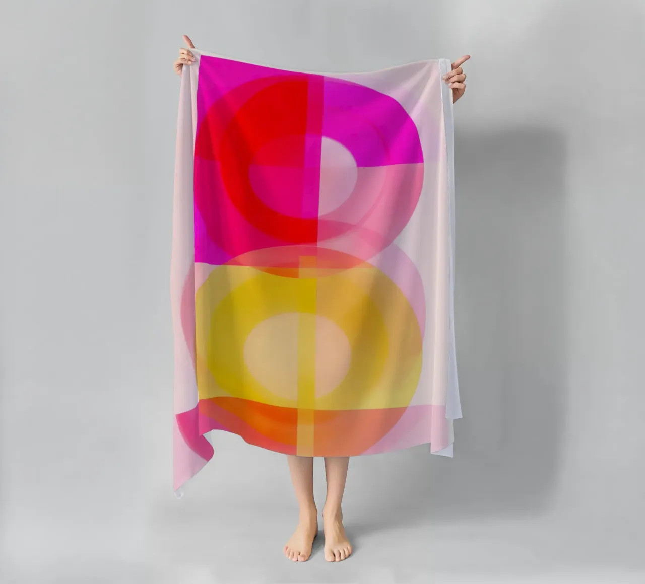 Cerchi di colore semitrasparenti in risonanza | Pittura astratta telo mare da Autofocus