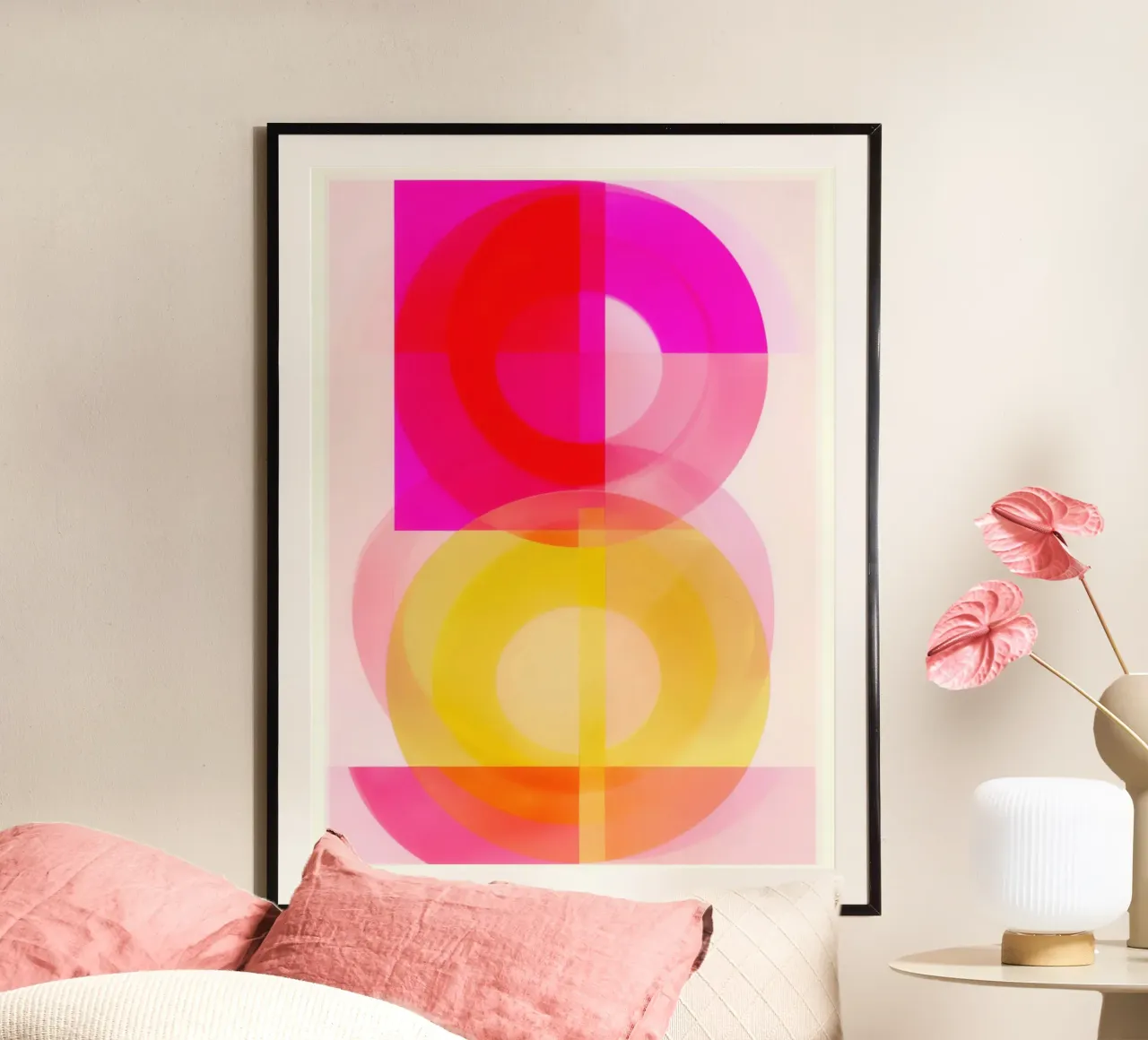 Cerchi di colore semitrasparenti in risonanza | Pittura astratta carta hahnemühle da Autofocus