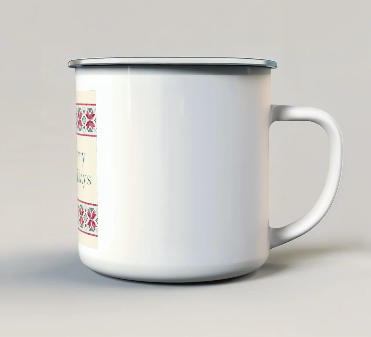 Merry Holidays Nordic tazza in smalto da DesigndN Christmassy