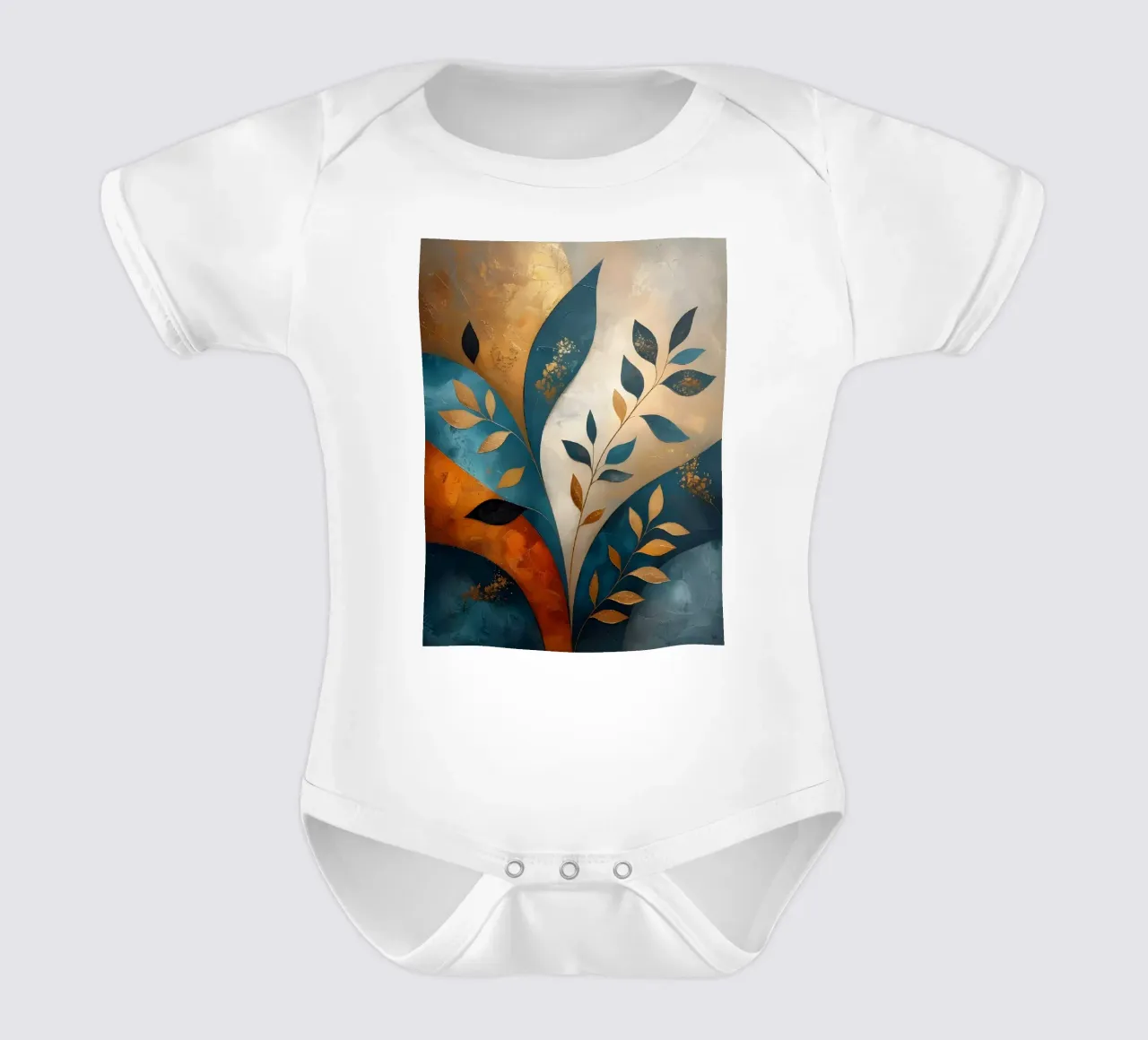 Foglie d'oro body neonato maniche corte da Artistic-shop