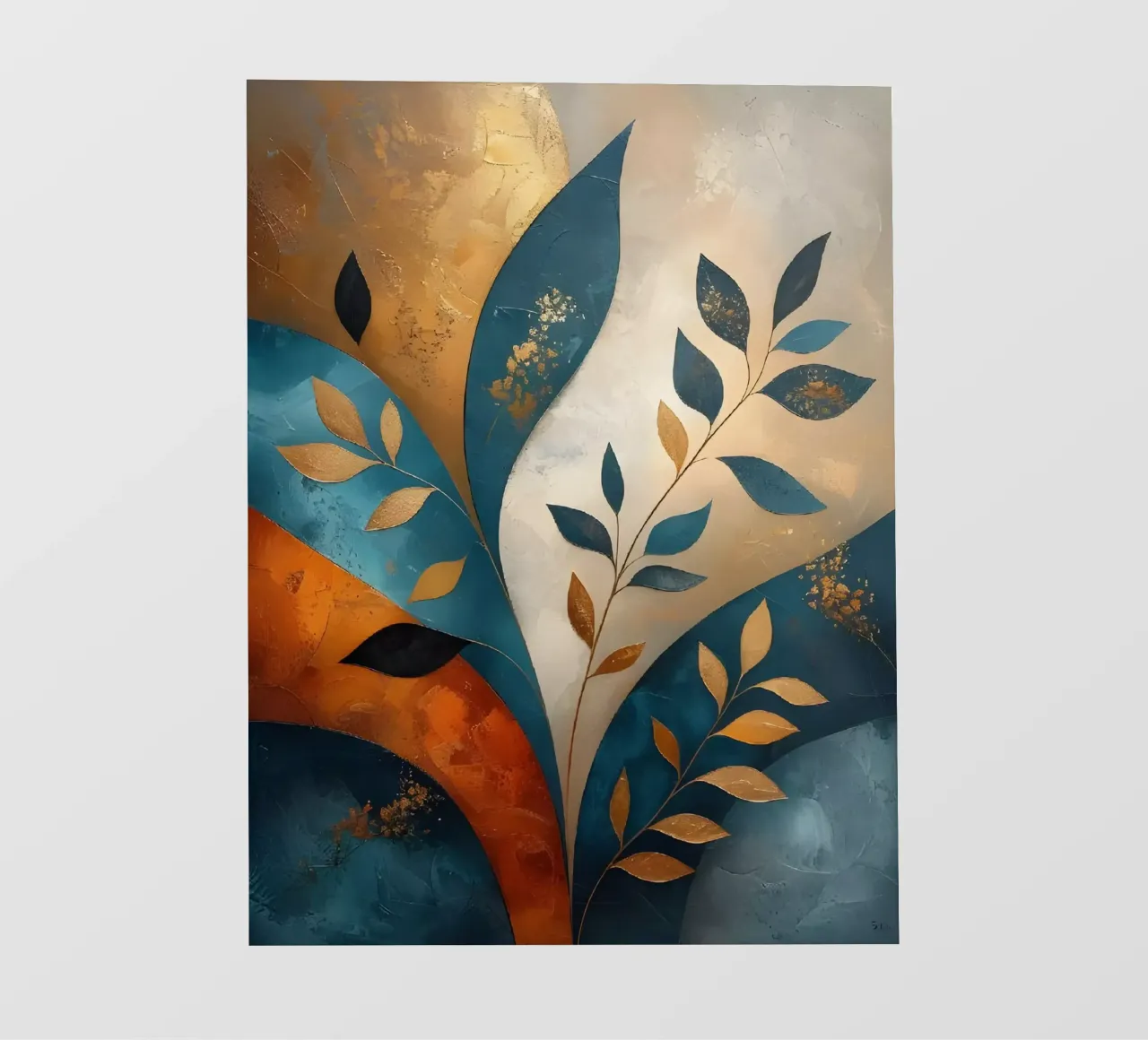 Feuilles d'or papier peint photo de Artistic-shop