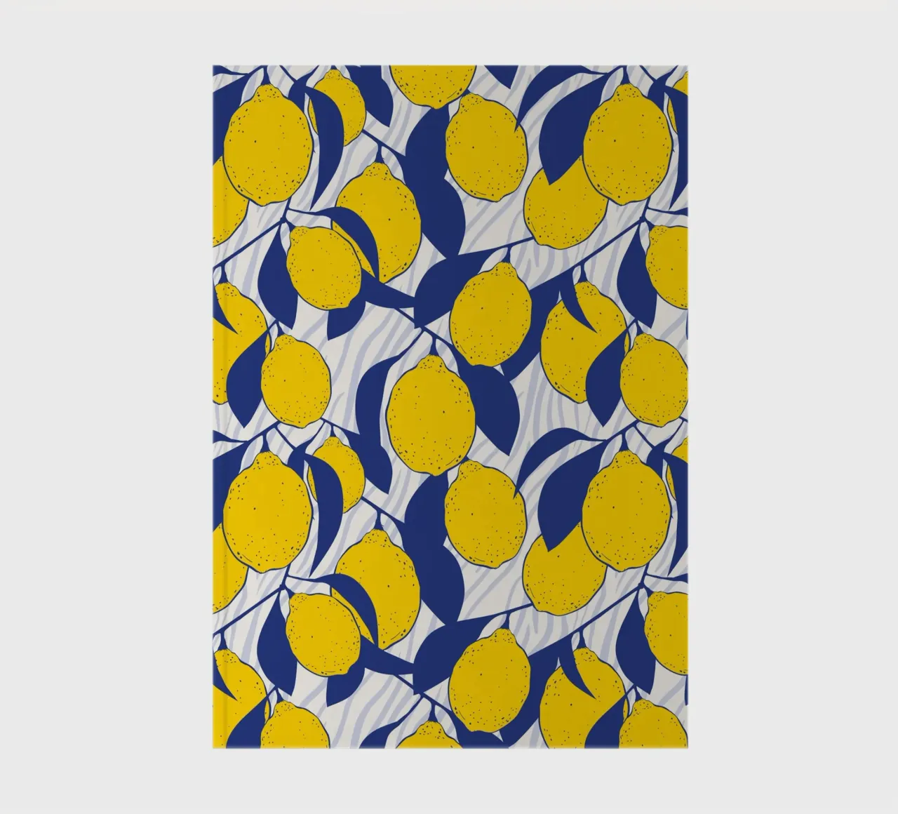 Modern Citron Motif Bleu Jaune Design Print Poster carnet de notes de Trendy Vibes