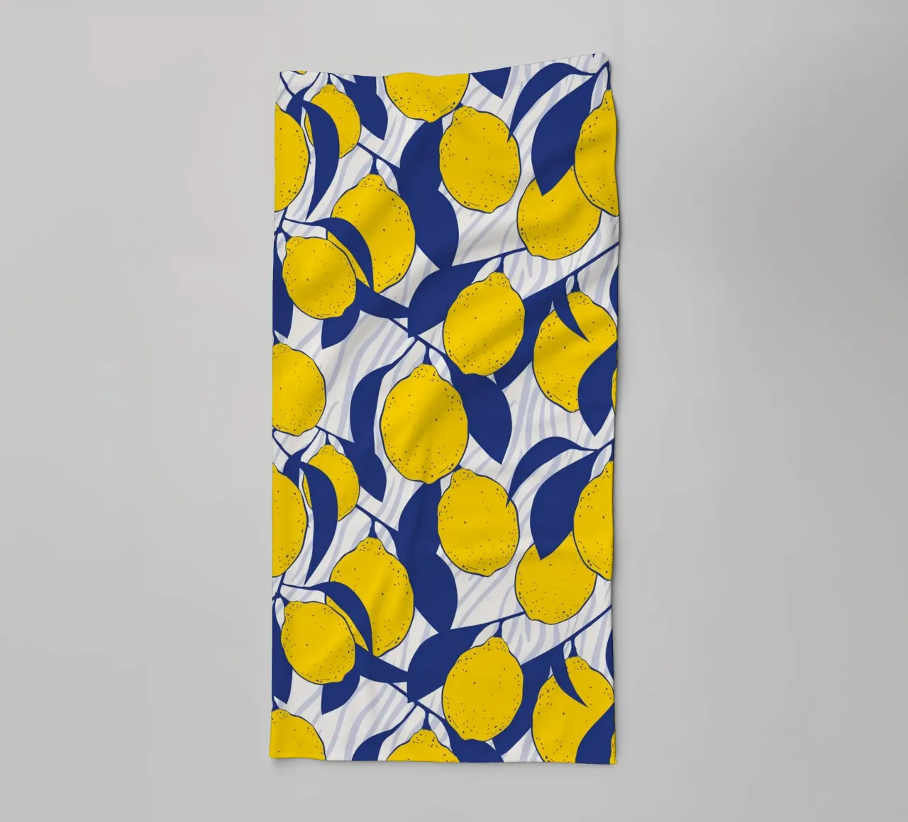 Modern Citron Motif Bleu Jaune Design Print Poster serviette de bain de Trendy Vibes