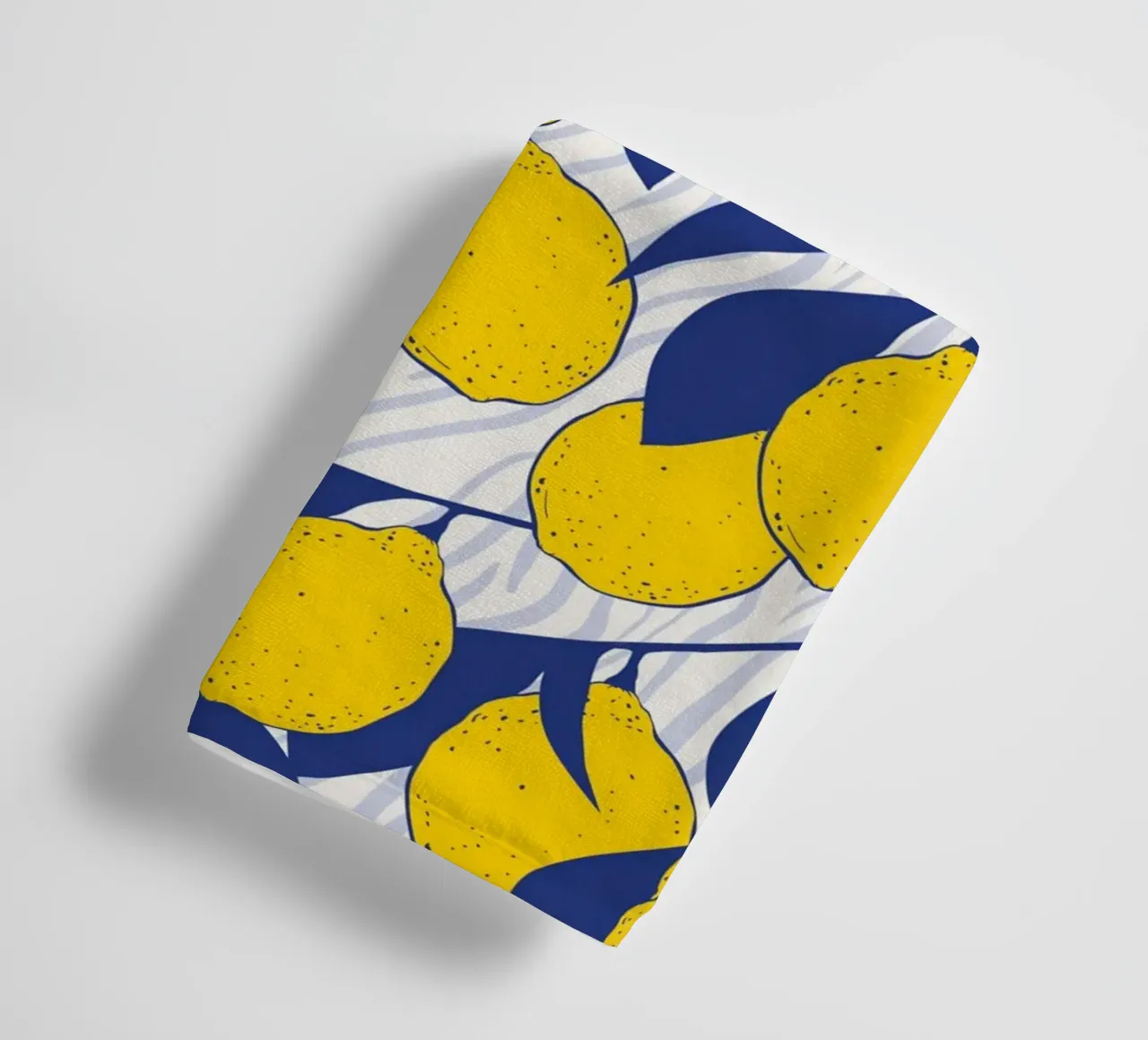 Modern Citron Motif Bleu Jaune Design Print Poster serviette de bain de Trendy Vibes