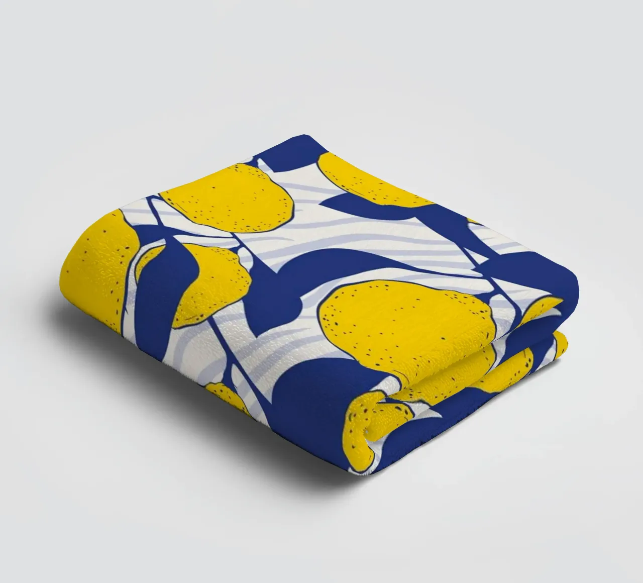 Modern Citron Motif Bleu Jaune Design Print Poster serviette de bain de Trendy Vibes