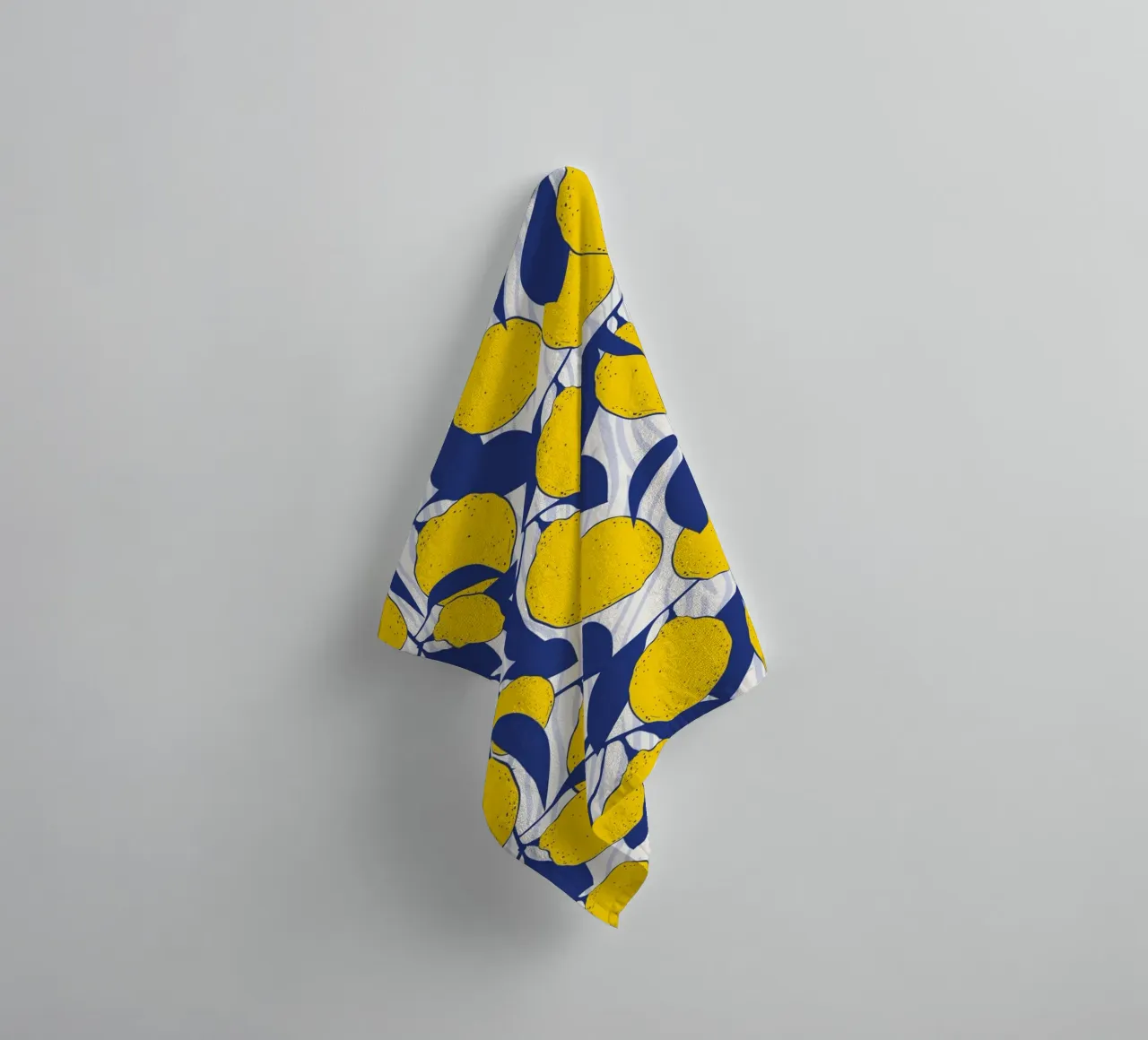 Modern Citron Motif Bleu Jaune Design Print Poster serviette de bain de Trendy Vibes
