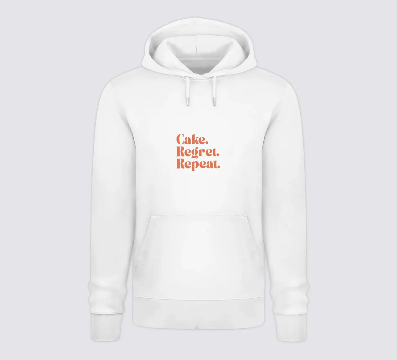 Cake Regret Repeat – Quote Print felpa con cappuccio da Imaginative Quotes