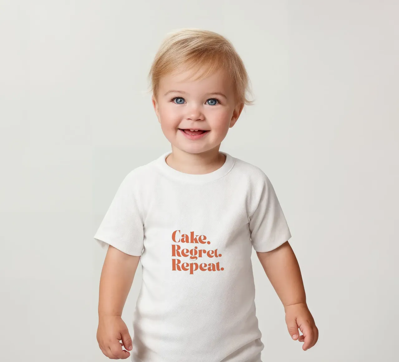 Cake Regret Repeat – Quote Print maglietta neonato da Imaginative Quotes