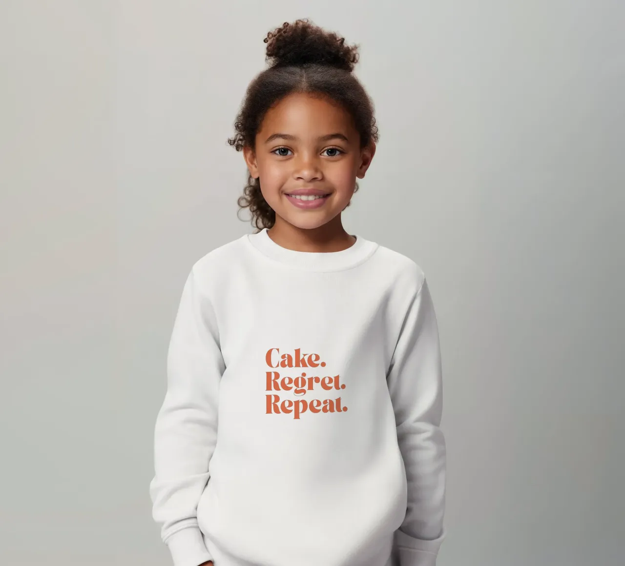 Cake Regret Repeat – Quote Print felpa bambino da Imaginative Quotes