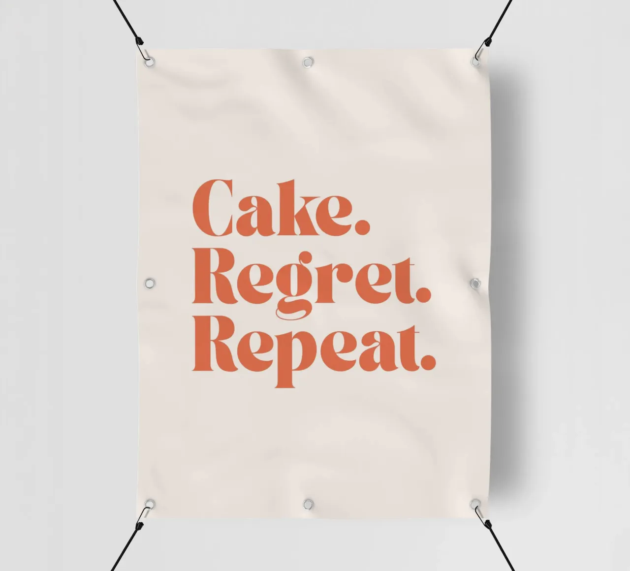 Cake Regret Repeat – Quote Print telo in pvc da Imaginative Quotes