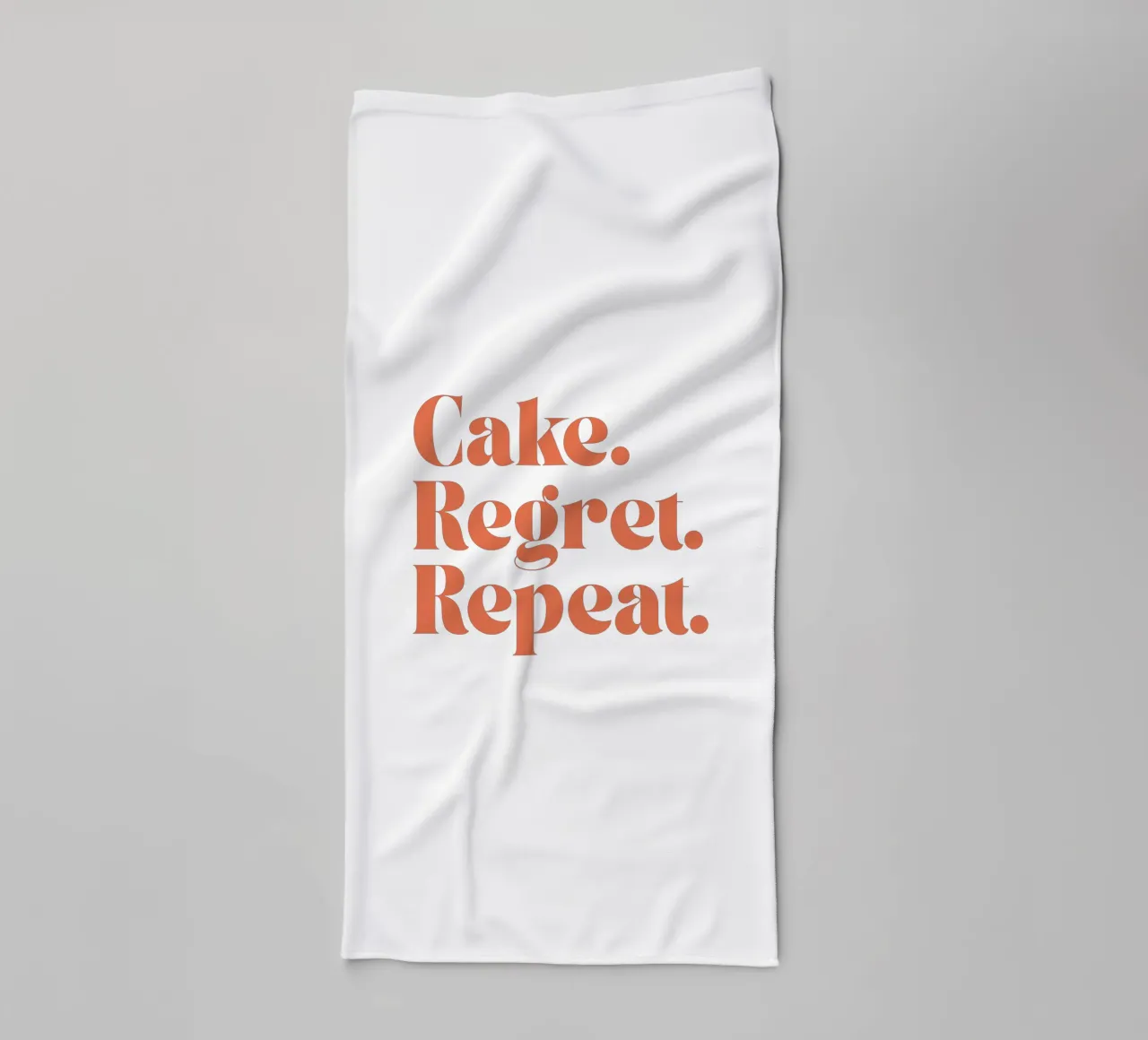 Cake Regret Repeat – Quote Print asciugamano da bagno da Imaginative Quotes