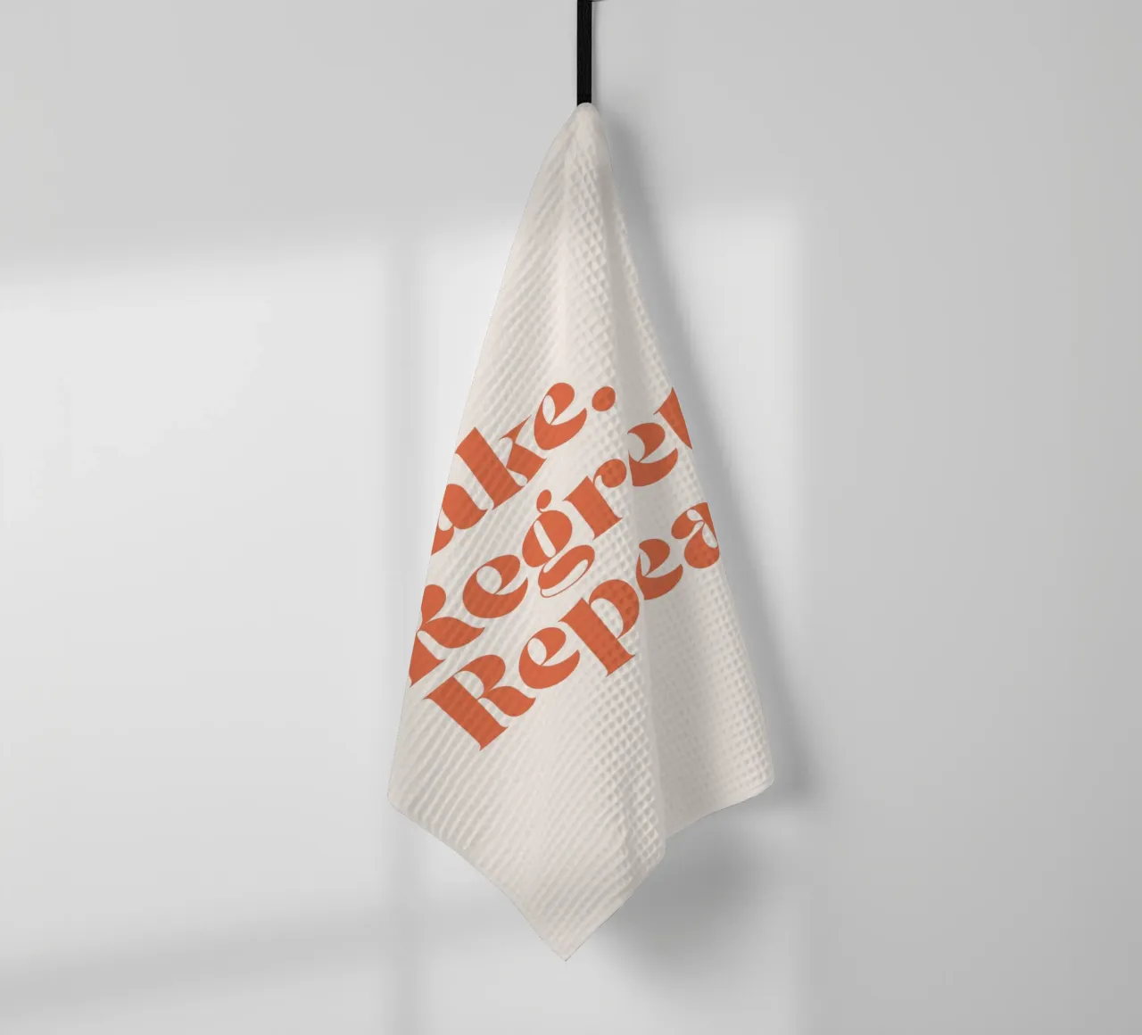 Cake Regret Repeat – Quote Print canovaccio da cucina da Imaginative Quotes