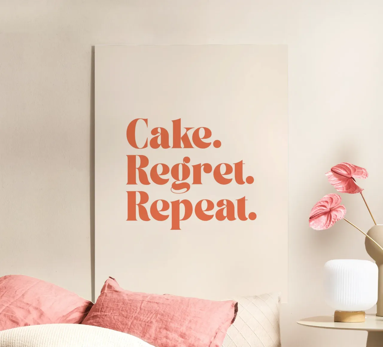 Cake Regret Repeat – Quote Print plexiglass da Imaginative Quotes