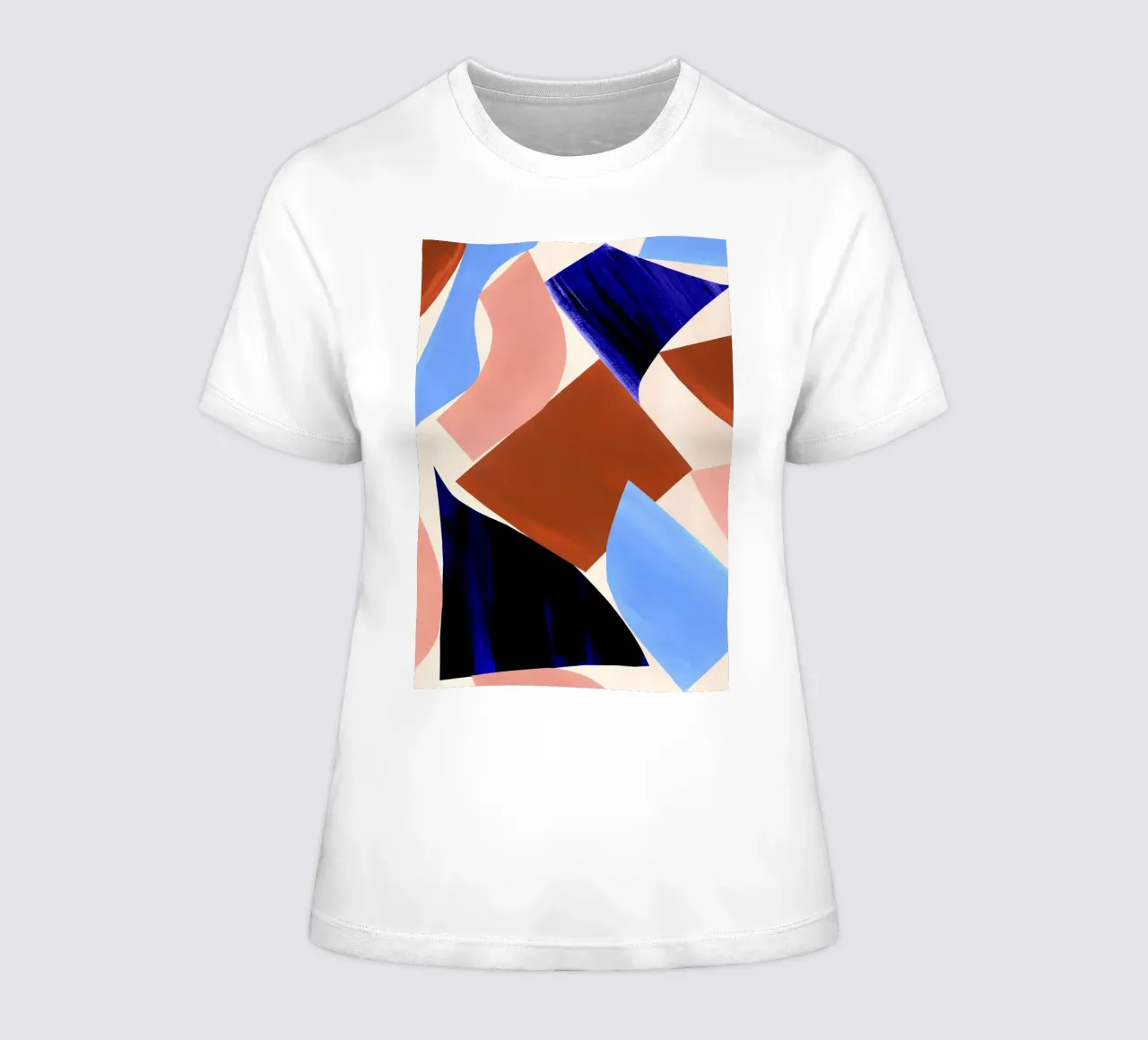 Geometric Abstract Shapes Art Print women's fitted t-shirt by Violets Print House