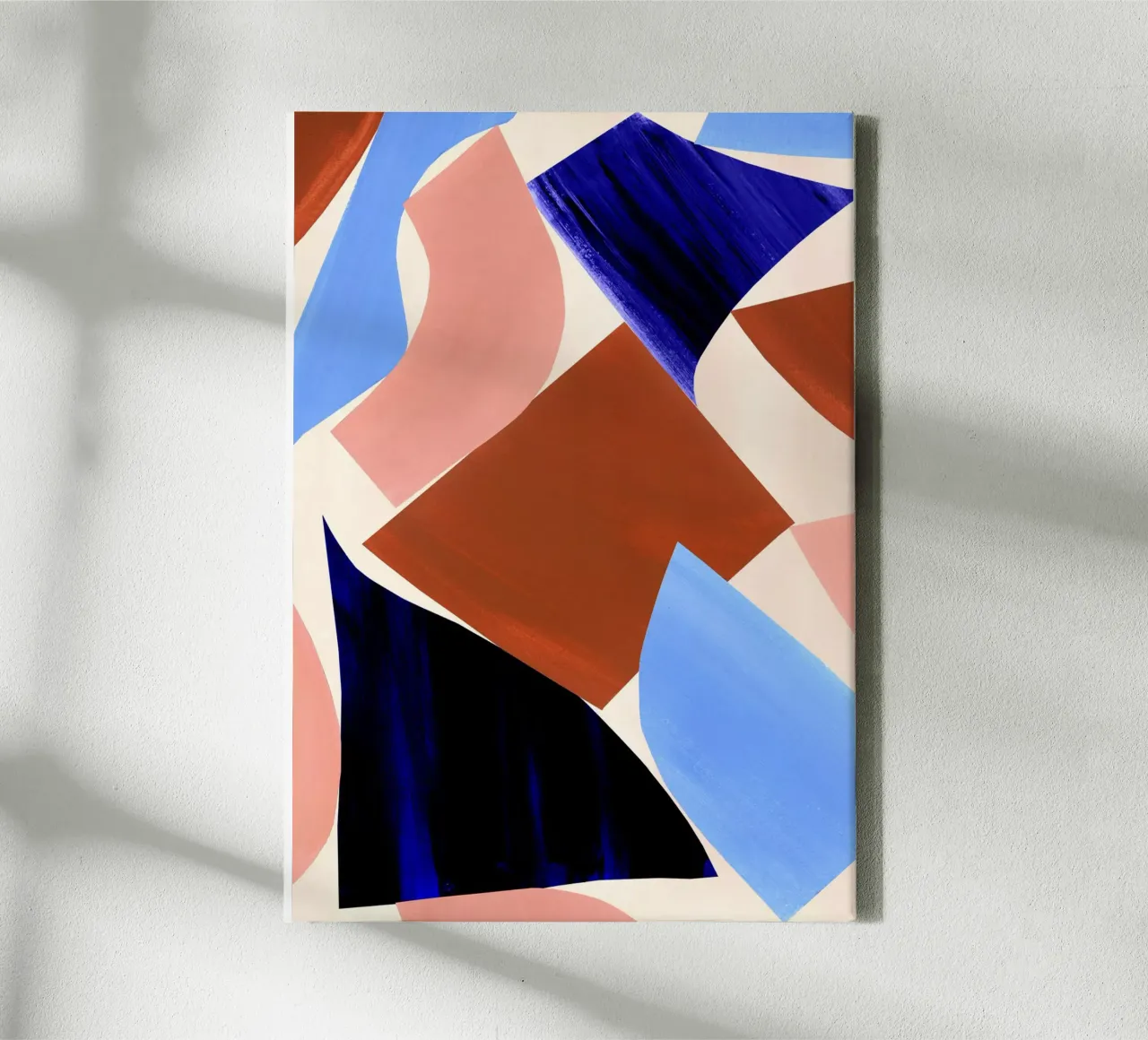 Geometrische abstracte vormen canvas met Baklijst van Violets Print House