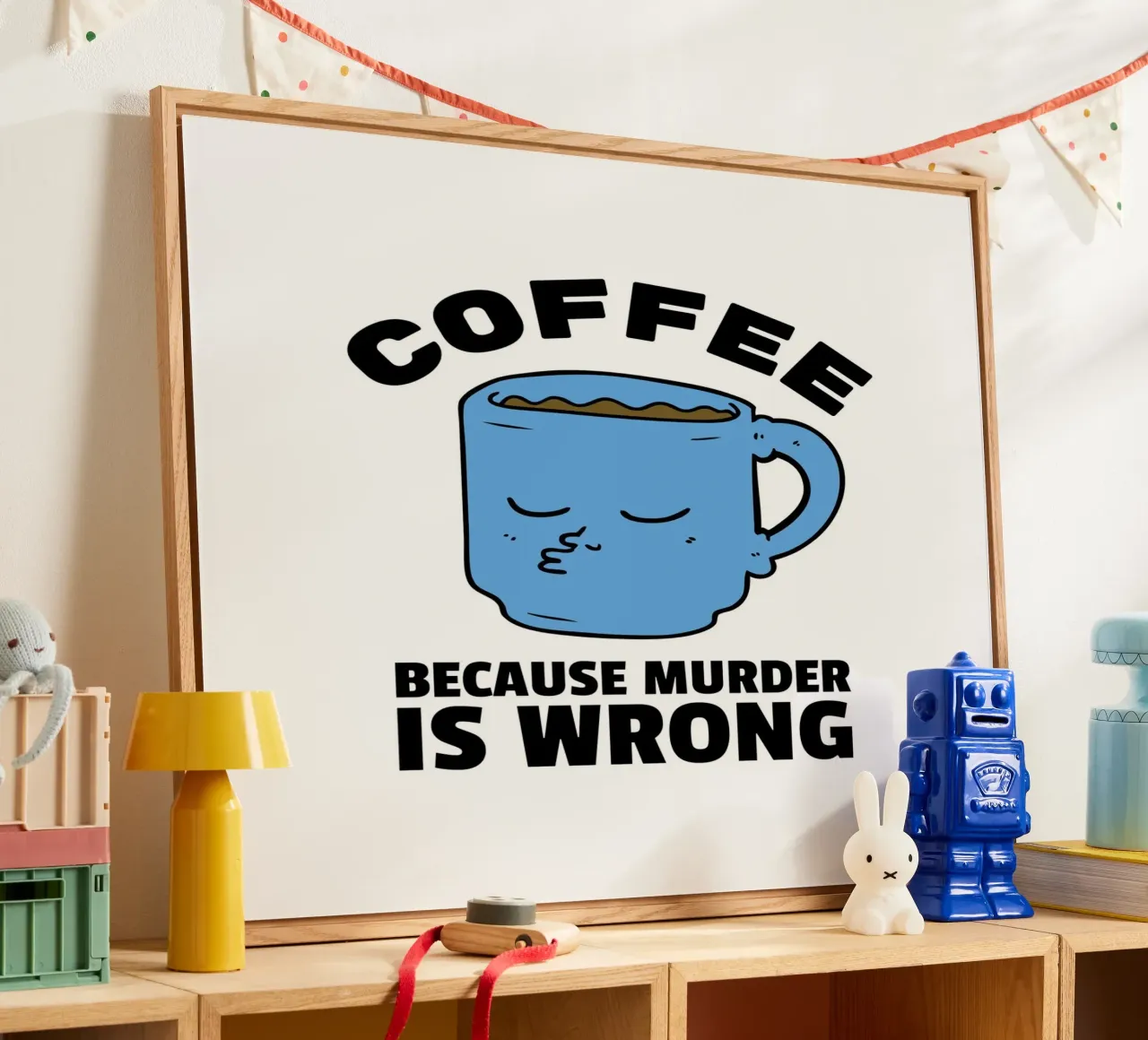 BECAUSE MURDER IS WRONG plexiglass da COFFEE CLUB