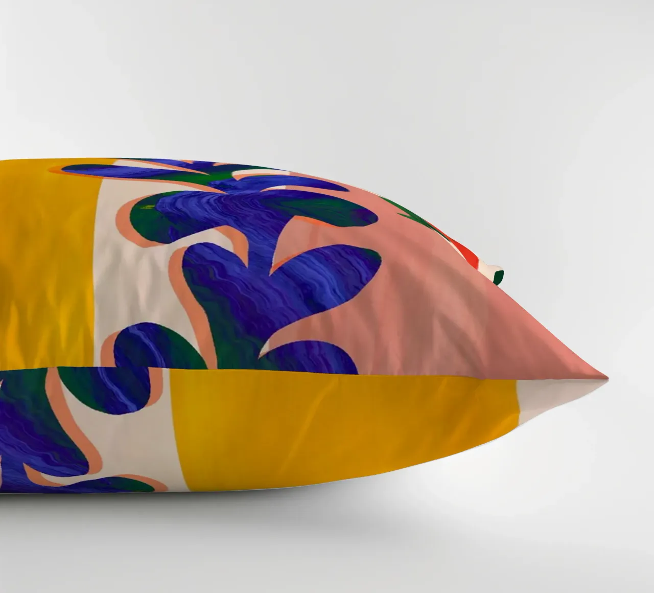 Rainbow Abstract Leaf Art Print decorative cushion by Violets Print House