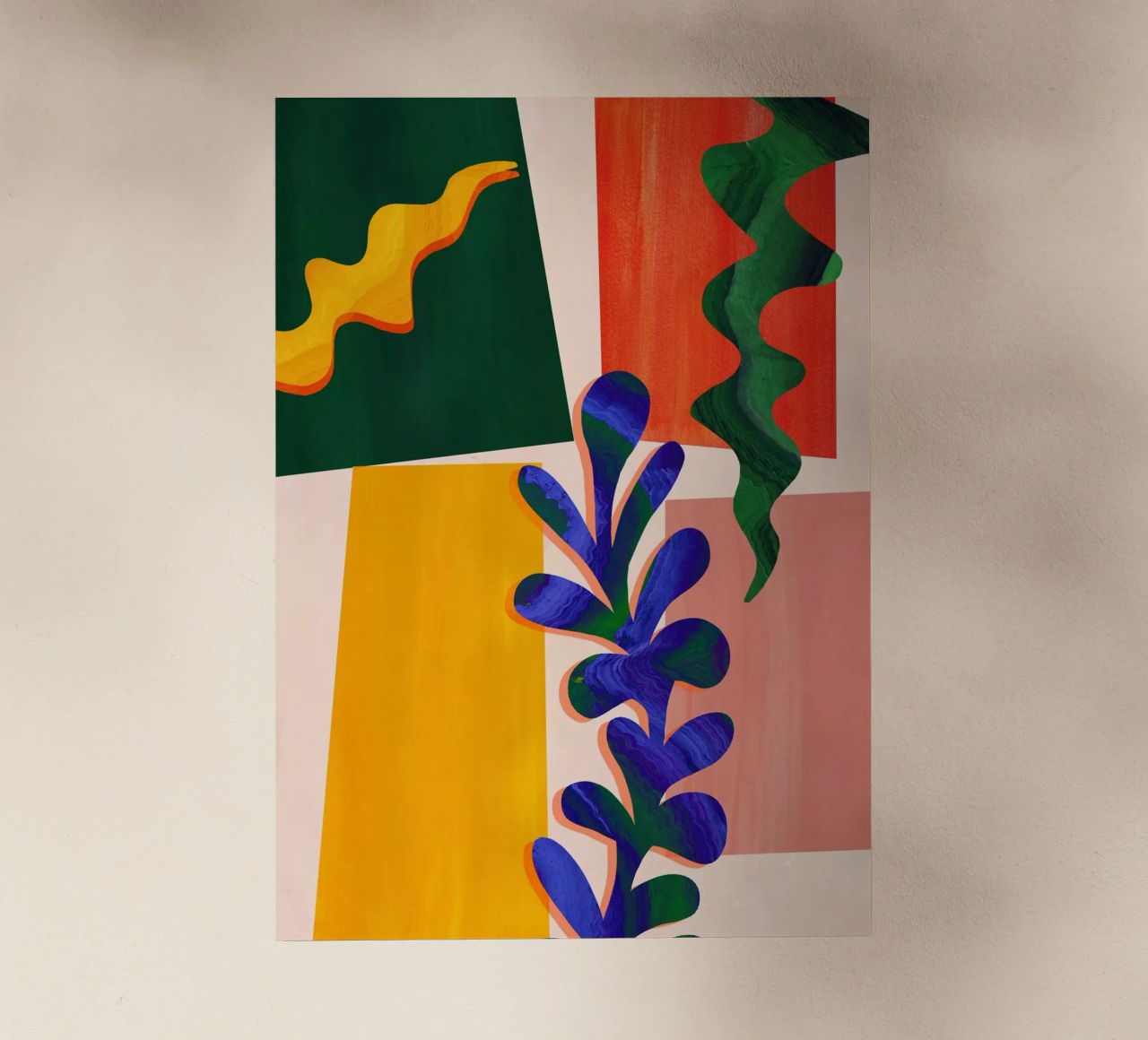Stampa d'arte di foglie astratte arcobaleno pellicola backlit da Violets Print House