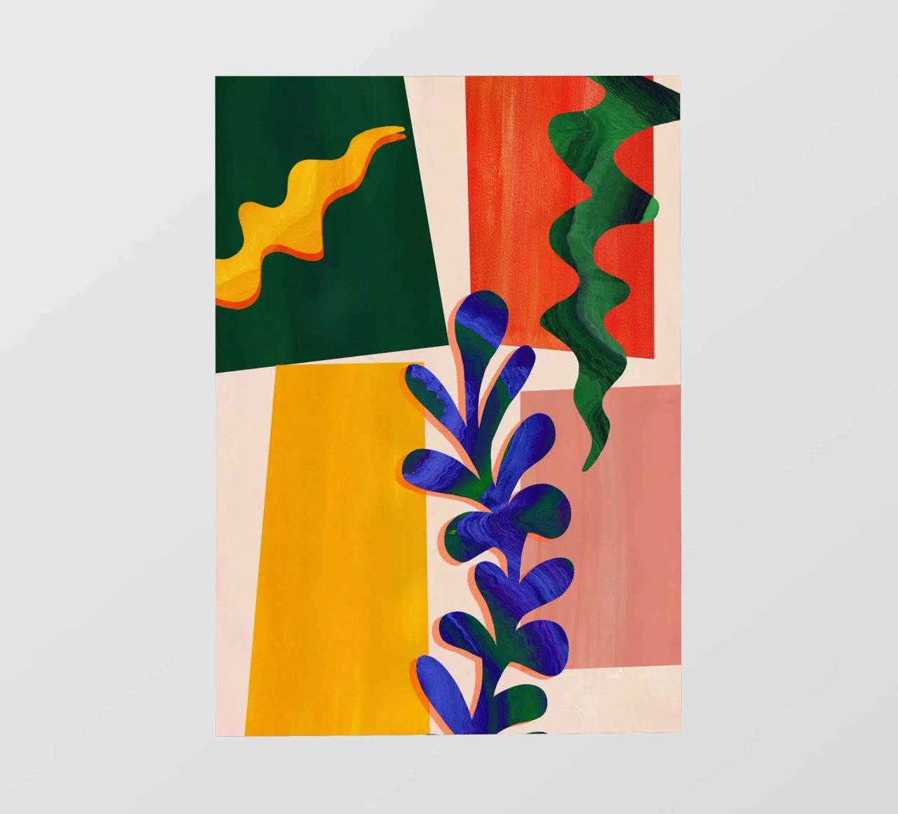 Stampa d'arte di foglie astratte arcobaleno pellicola backlit da Violets Print House