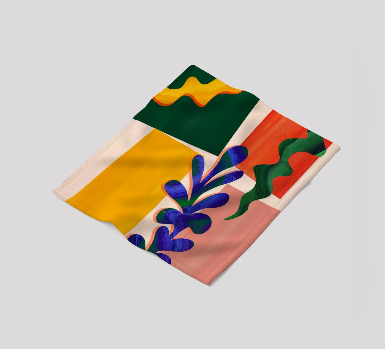 Regenboog Abstract Blad Kunstdruk fleecedeken van Violets Print House
