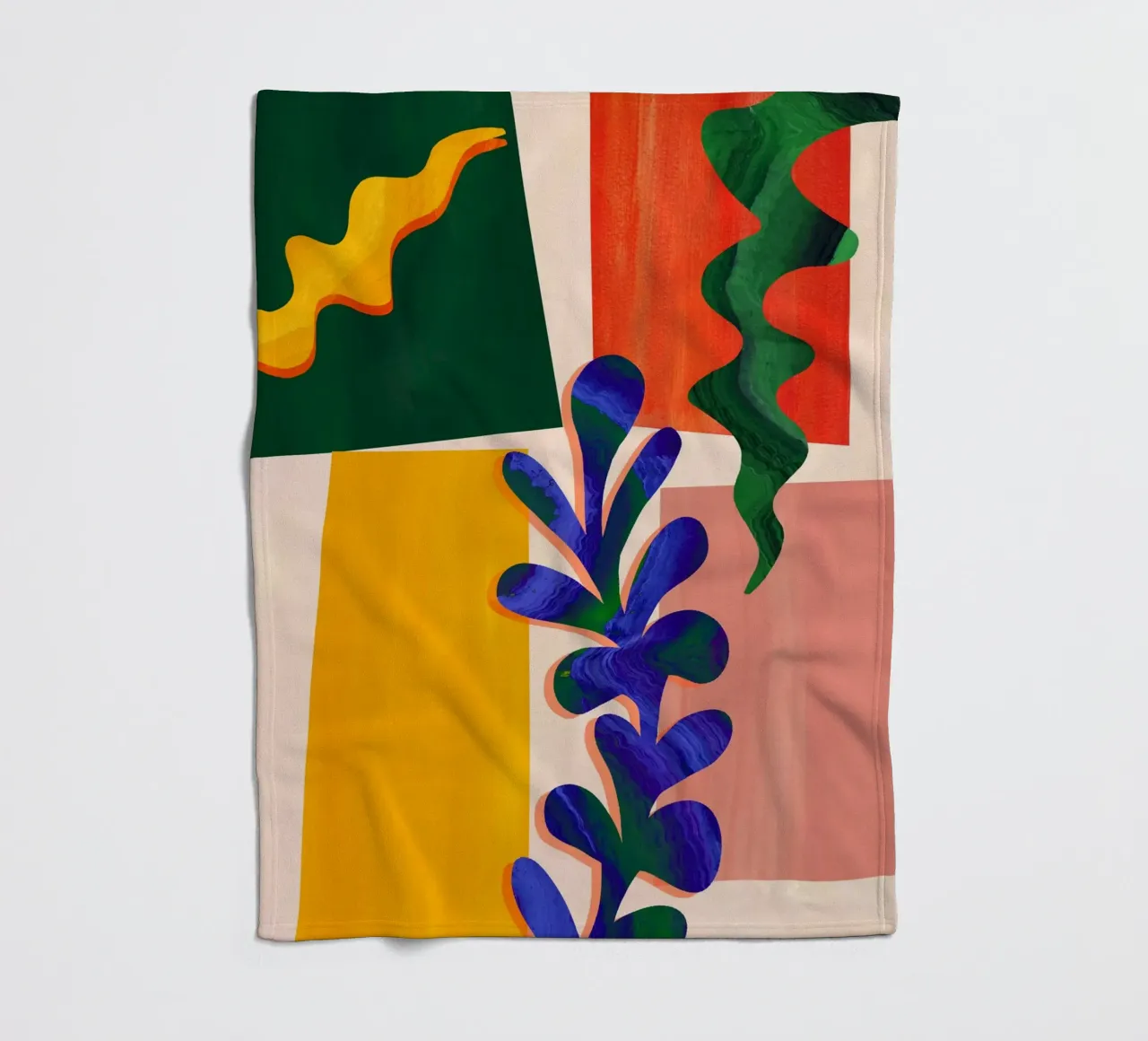 Regenboog Abstract Blad Kunstdruk fleecedeken van Violets Print House