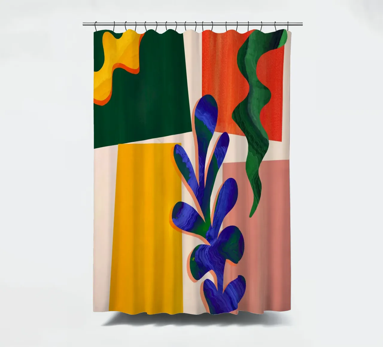 Regenboog Abstract Blad Kunstdruk douchegordijn van Violets Print House
