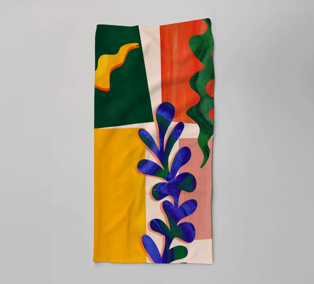 Rainbow Abstract Leaf Art Print towel by Violets Print House