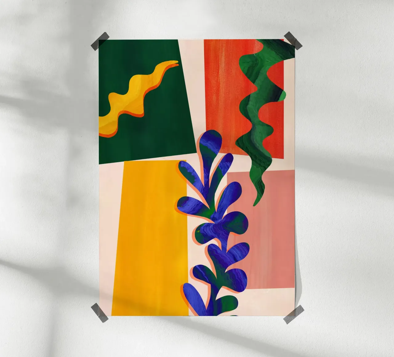 Rainbow Abstract Leaf Art Print hahnemühle by Violets Print House