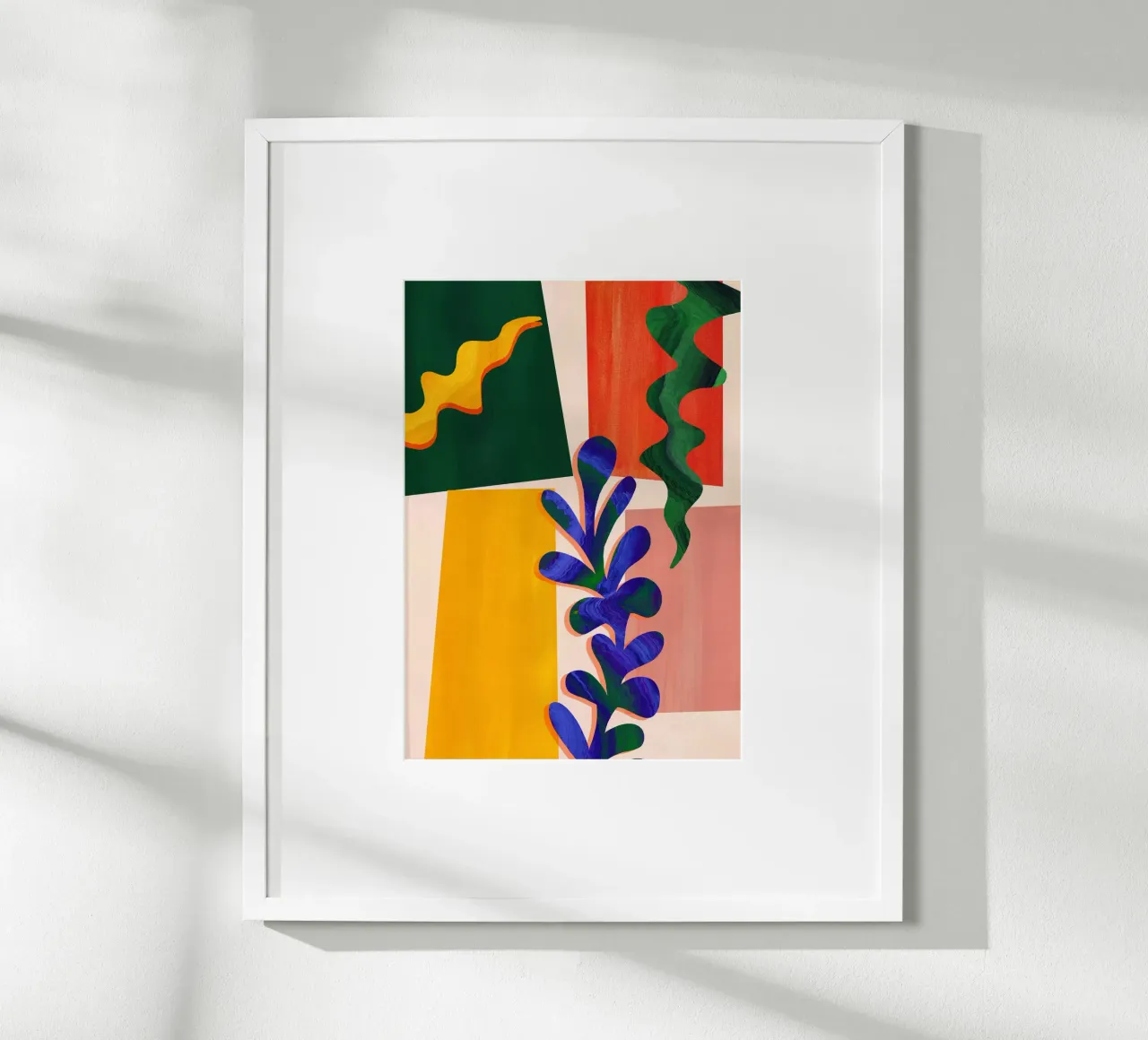 Rainbow Abstract Leaf Art Print hahnemühle by Violets Print House