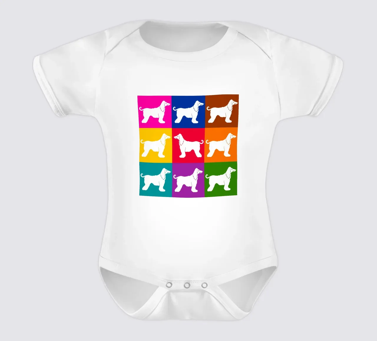 Afghanischer Windhund Kurzarm Babybody von Pop dogs