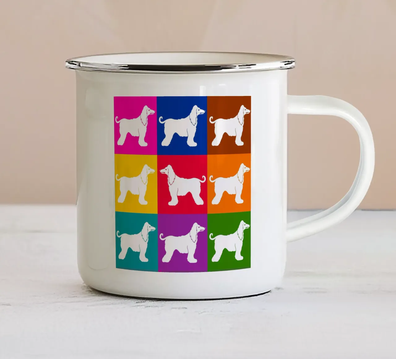 Mastino afgano tazza in smalto da Pop dogs