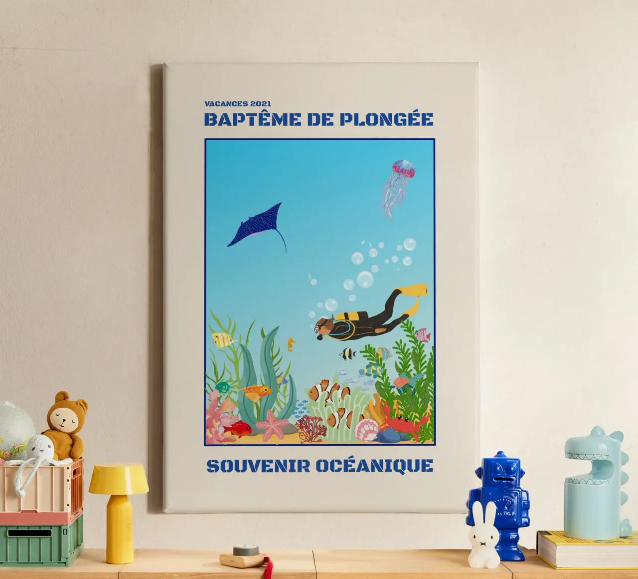 INTRODUCTORY DIVING DIVE canvas by Illustrated Memories