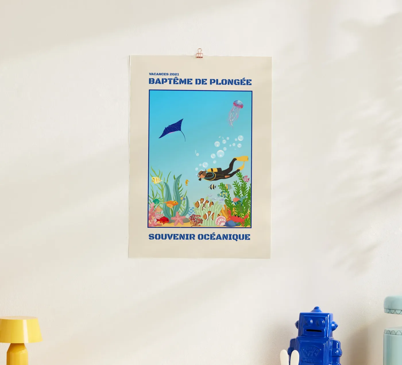 INITIATION À LA PLONGÉE PLONGÉE poster de Illustrated Memories