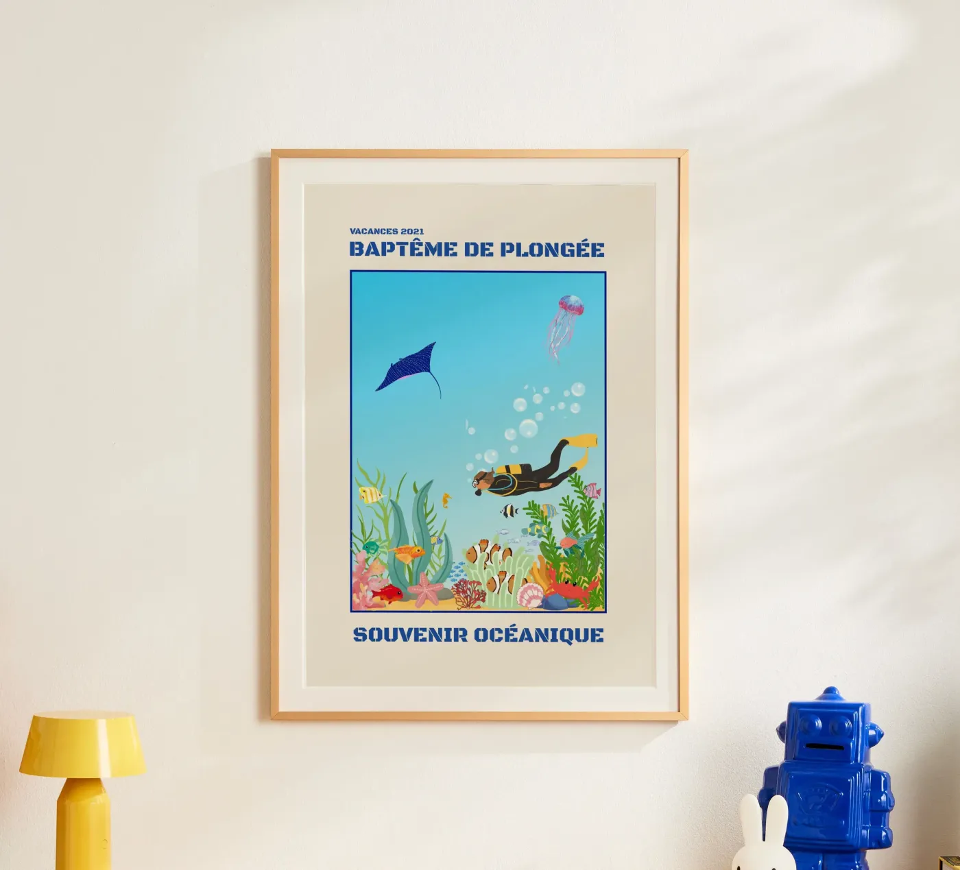 INITIATION À LA PLONGÉE PLONGÉE poster de Illustrated Memories