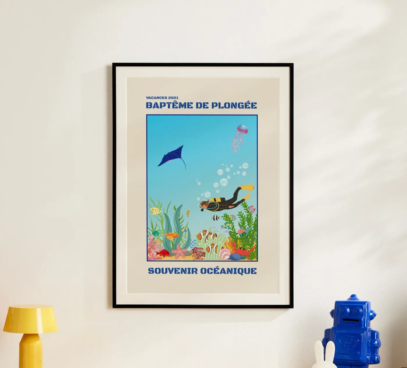 INITIATION À LA PLONGÉE PLONGÉE poster de Illustrated Memories