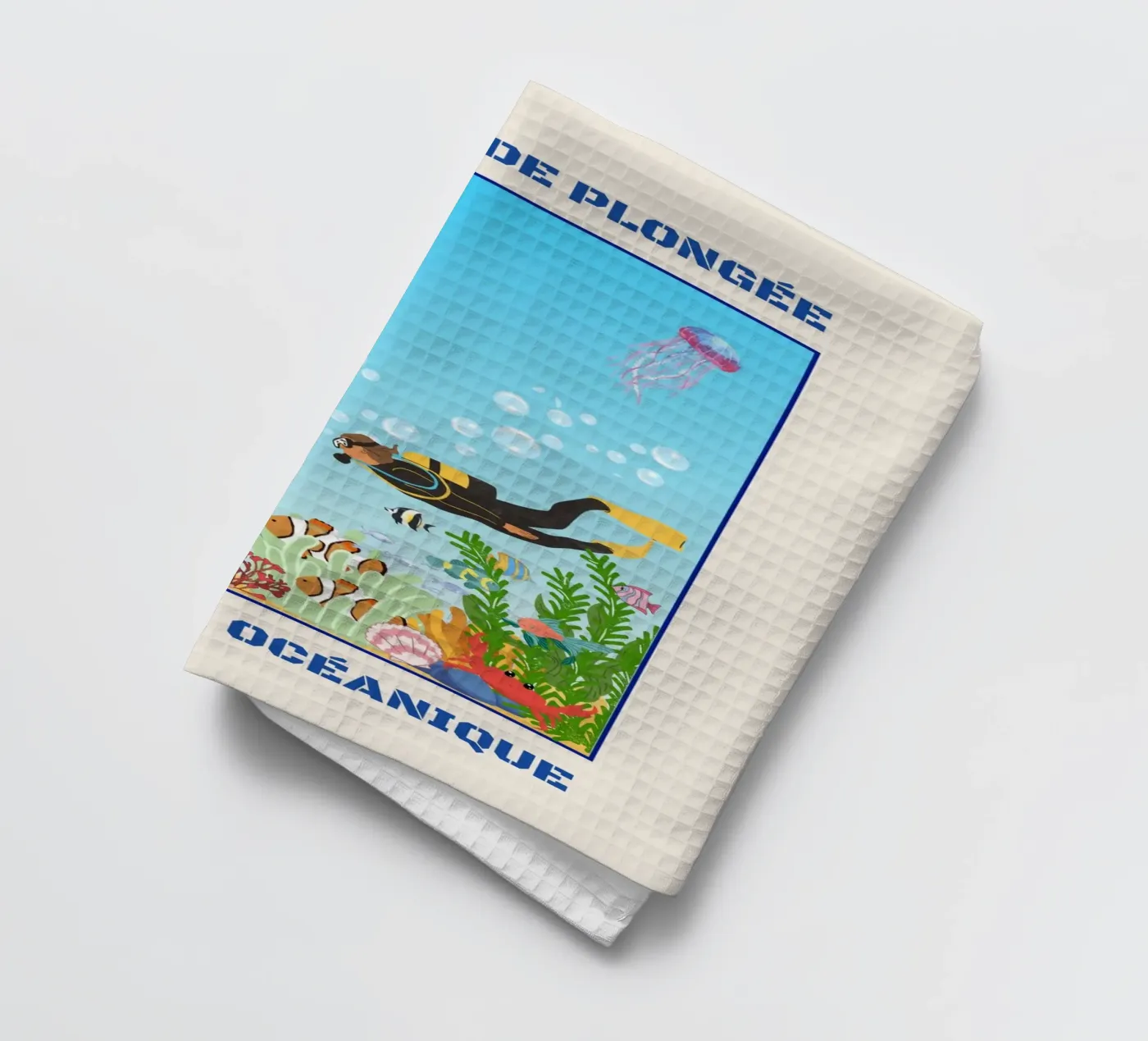 INTRODUCTORY DIVING DIVE tea towel by Illustrated Memories