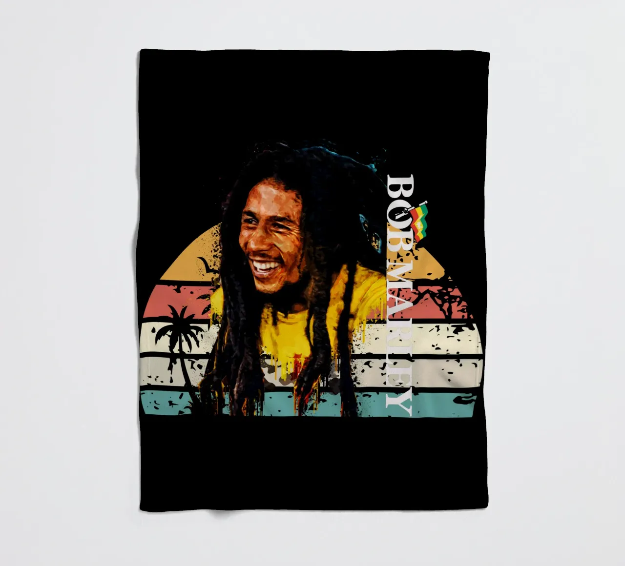 Bob Marley fleece blanket by Gunawan Rb