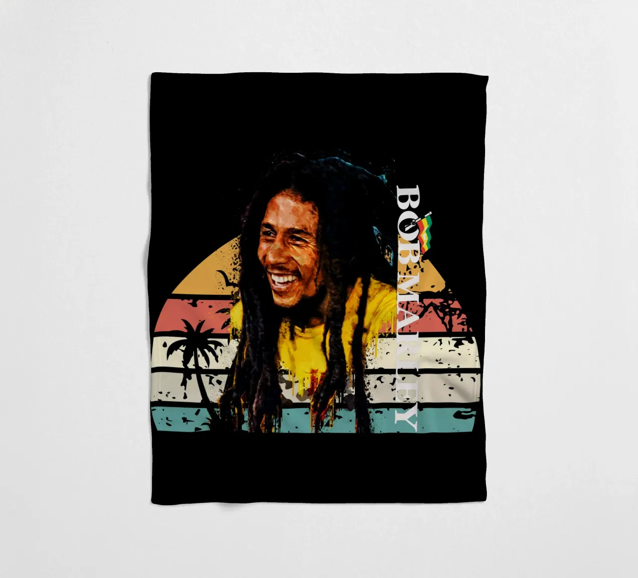 Bob Marley fleece blanket by Gunawan Rb