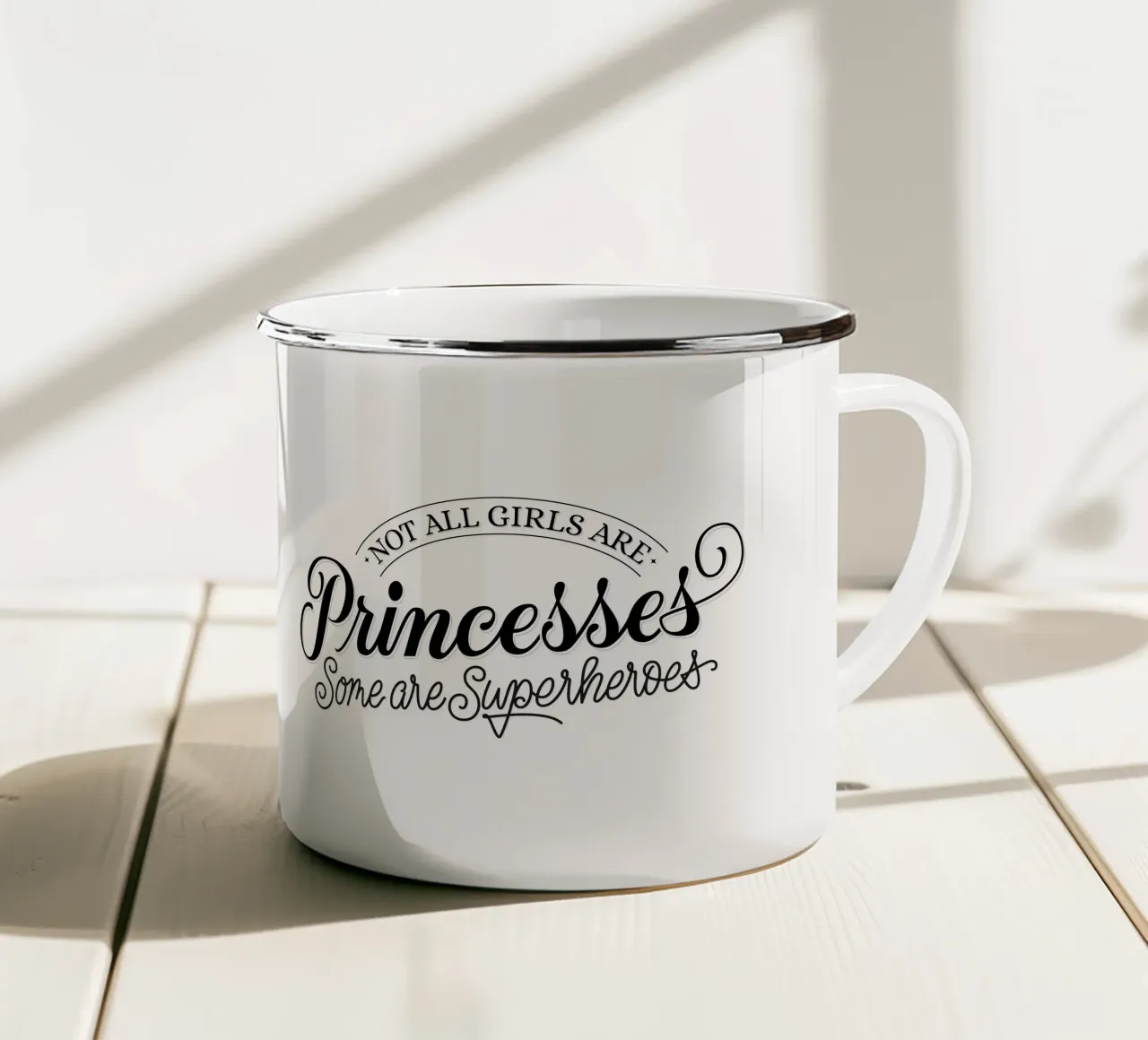 Non tutte le ragazze sono principesse ... detto divertente tazza in smalto da CalliLetters