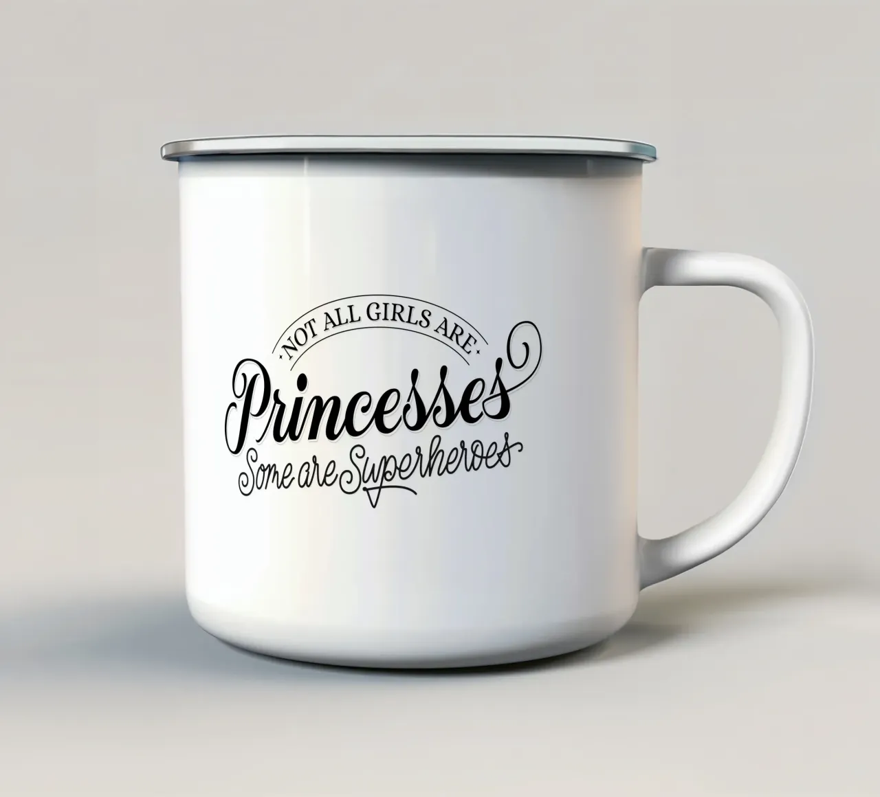 Non tutte le ragazze sono principesse ... detto divertente tazza in smalto da CalliLetters