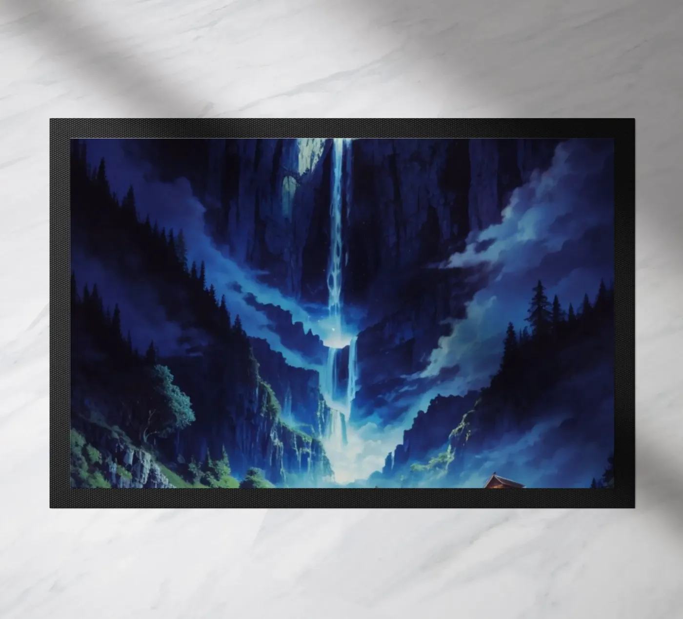 Night waterfall doormat by LM2Kone III